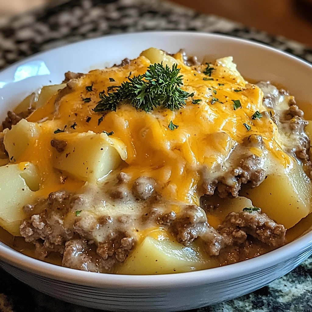 Crock-Pot Hamburger Potato Casserole 4 Servings Easy Delicious