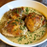Easy Crockpot Chicken Thighs with Creamy Gravy - 7 Ingredients
