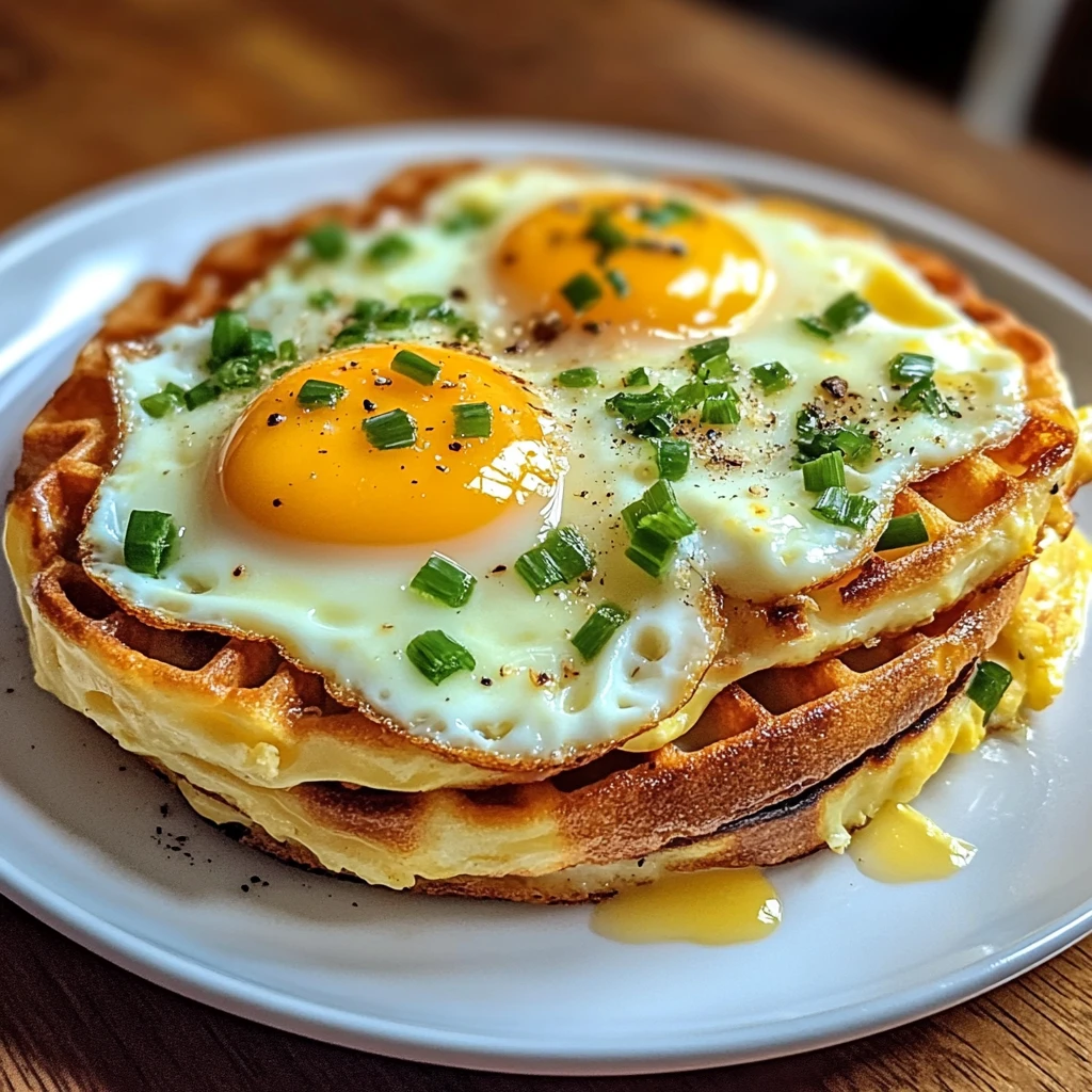 Egg & Cheese Chaffles 4 Ingredients Easy Delicious