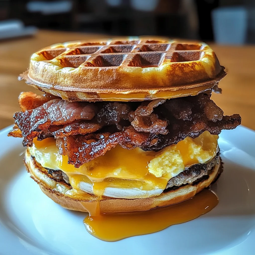 Maple Bacon Waffle Burger 6 Ingredients Ultimate Delicious