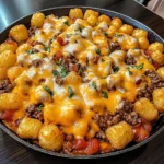 One-Pan Cheeseburger Tater Tot Pasta 30 Minutes Easy Delicious