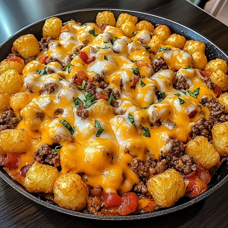 One-Pan Cheeseburger Tater Tot Pasta 30 Minutes Easy Delicious
