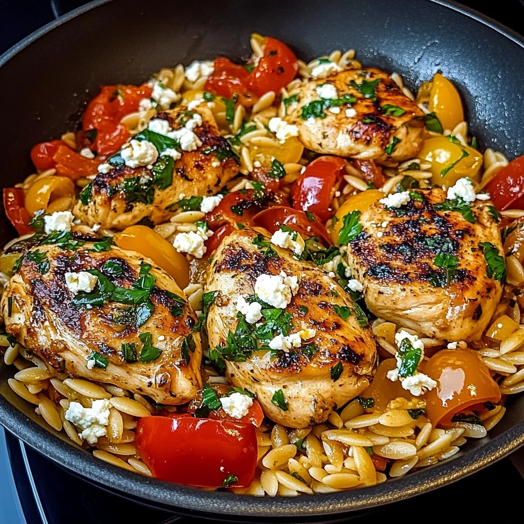 One-Pot Healthy Mediterranean Chicken with Orzo: 30 Minutes Ultimate Delicious