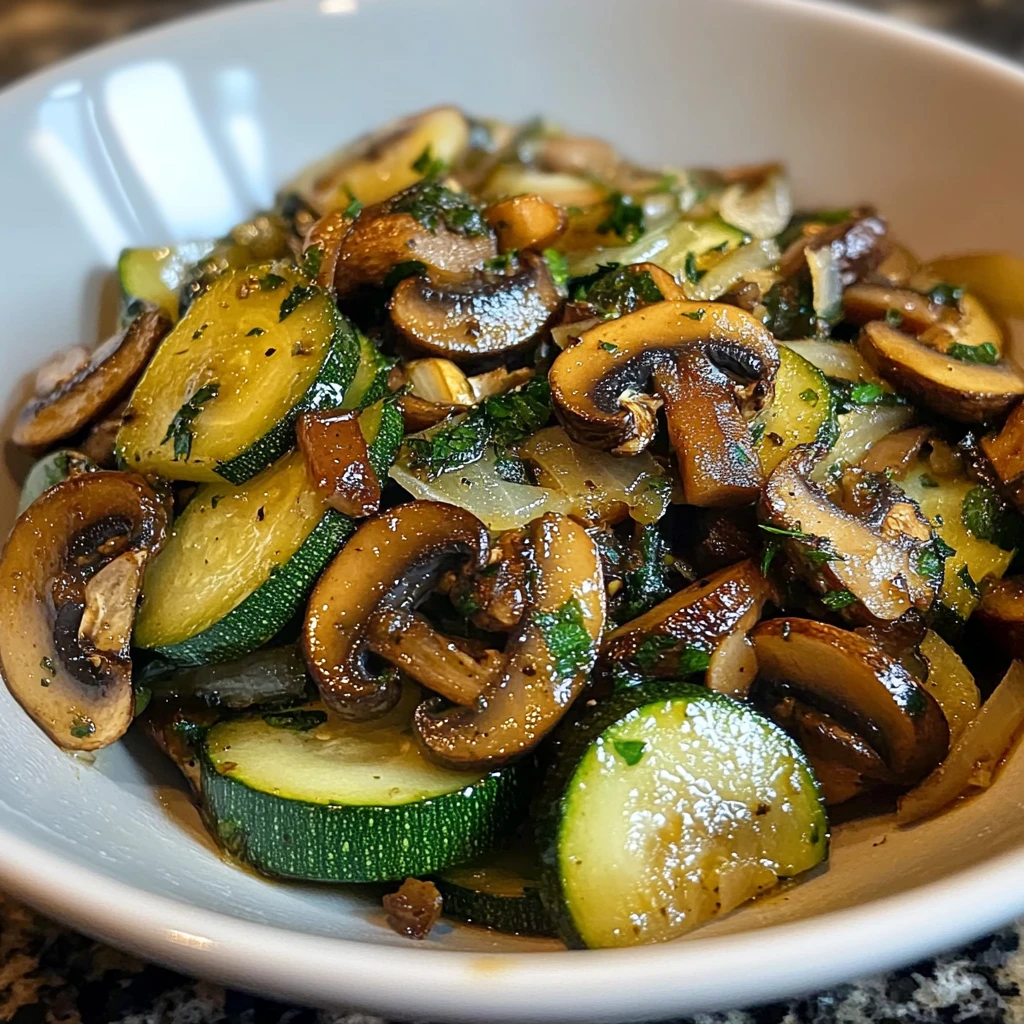 Sauteed Zucchini Mushrooms And Onions 5 Steps Easy Delicious