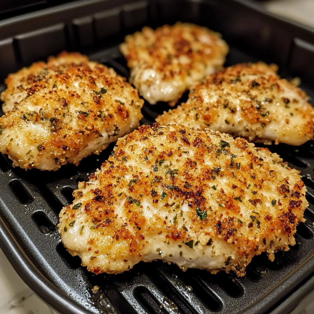 Air Fryer Garlic Parmesan Crusted Chicken 30 Minutes Easy Delicious
