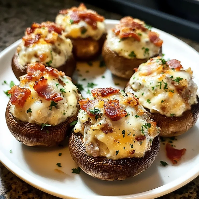 Bacon Stuffed Mushrooms 4 Servings Easy Delicious
