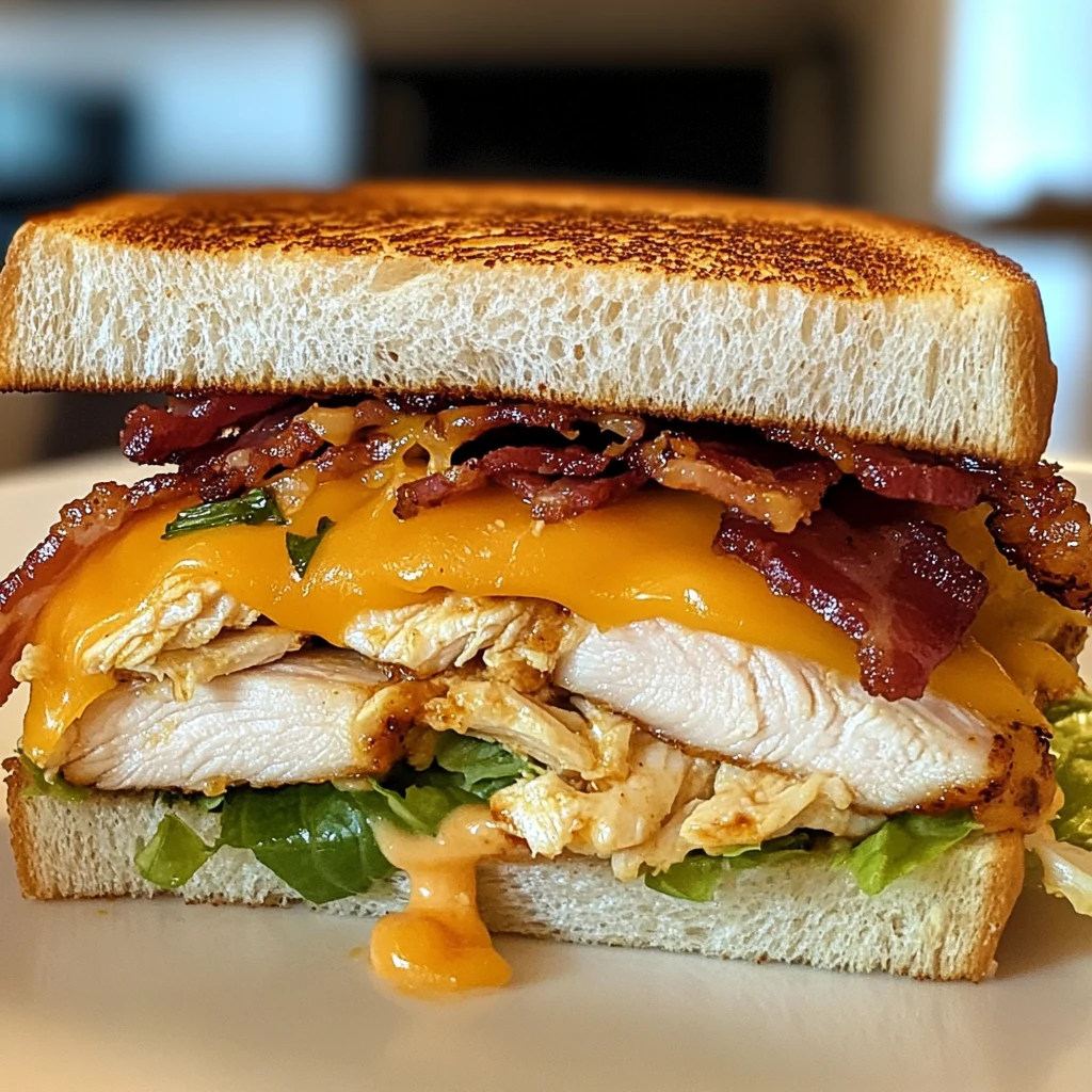 Cheesy Chicken Bacon Ranch Sandwich 4 Servings Ultimate Delicious