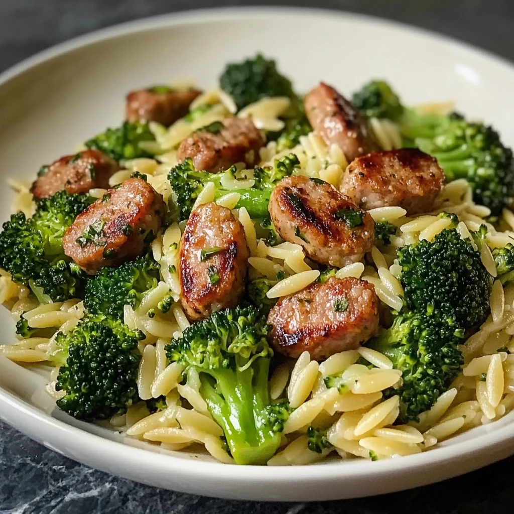 Chicken Sausage and Broccoli Orzo 30 Minutes Easy Delicious