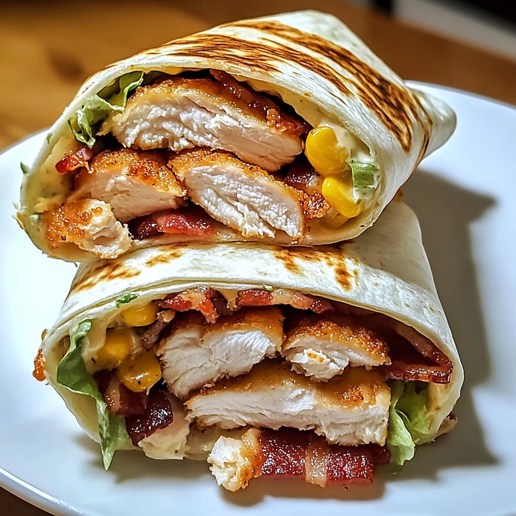 Crispy Chicken Bacon Ranch Wrap 4 Servings Easy Delicious
