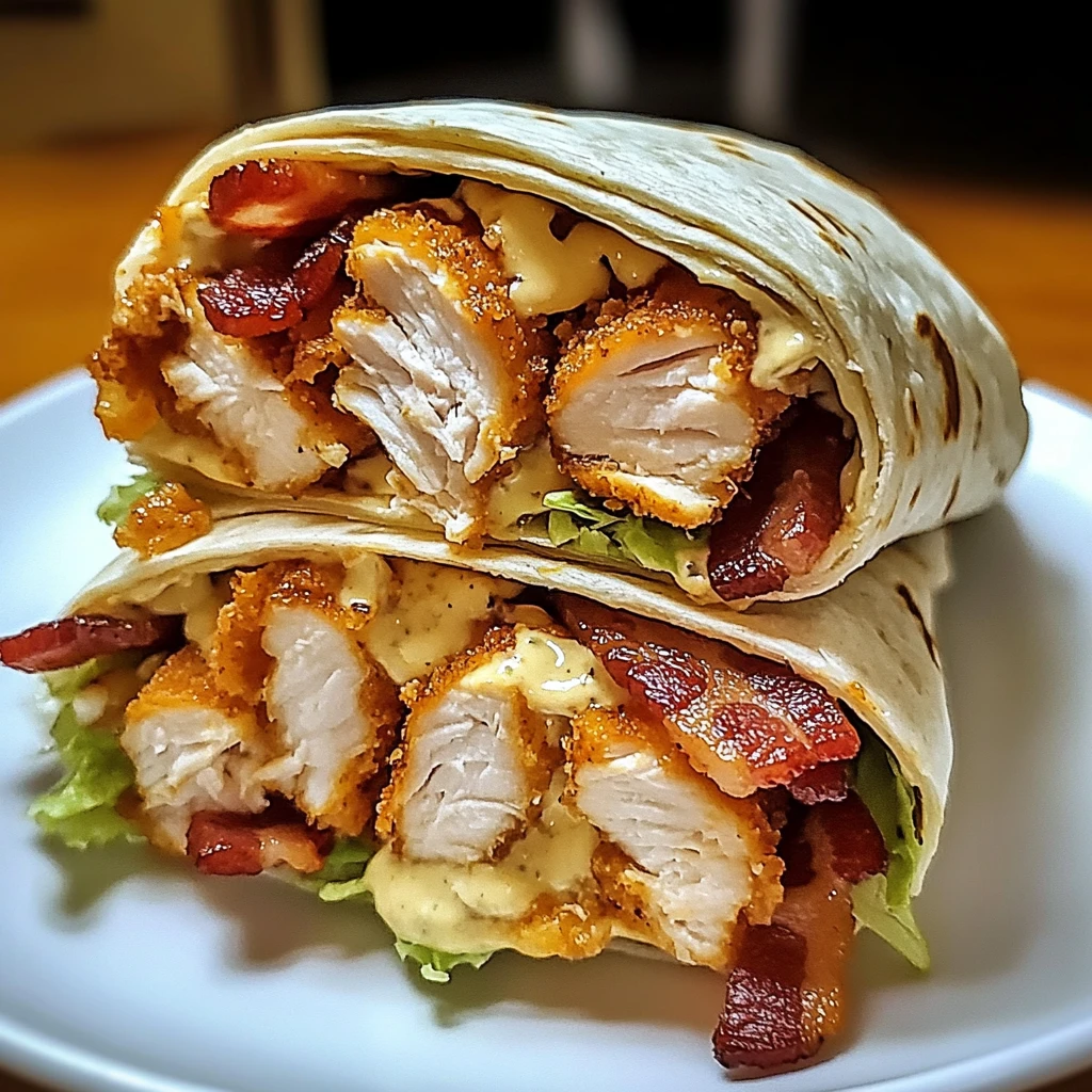Crispy Chicken Bacon Ranch Wrap 4 Servings Easy Delicious