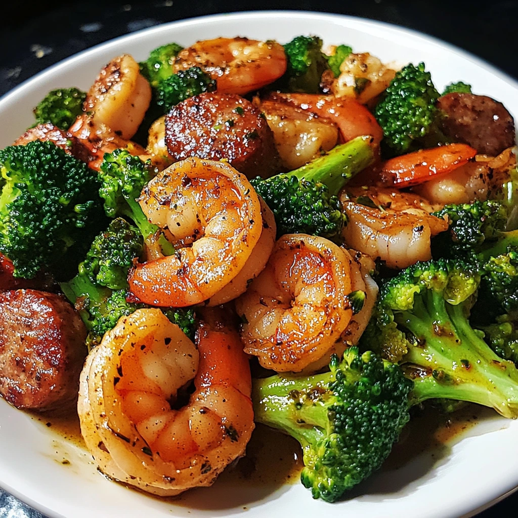 Garlic Butter Shrimp Sausage and Broccoli 30 Minutes Awesome Delicious