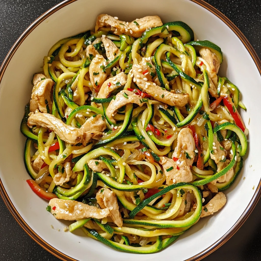 Garlic Chicken Zucchini Noodles Stir Fry 30 Minutes Easy Delicious