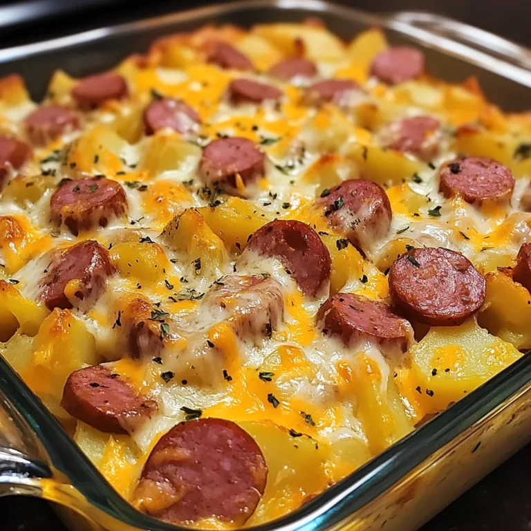 Kielbasa Sausage Cheesy Potato Casserole 4 Servings Easy Delicious