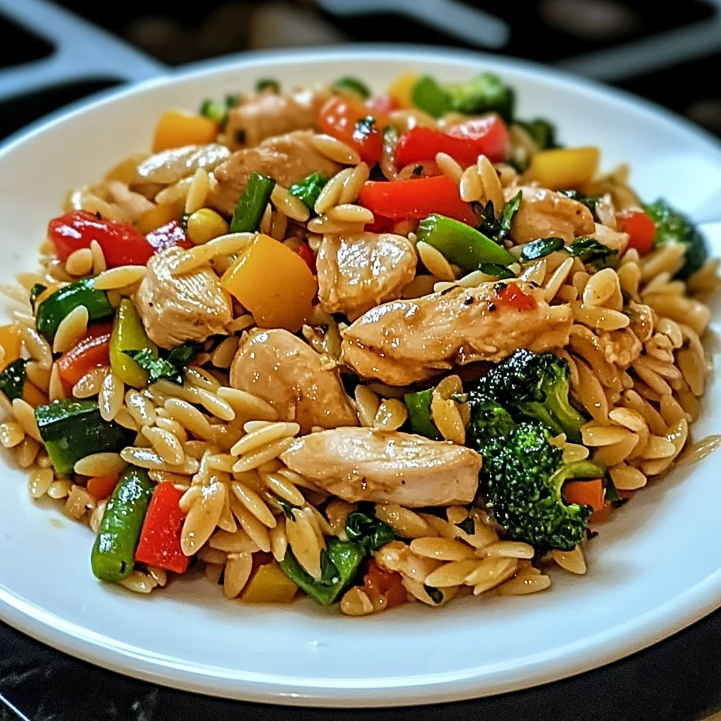 Lemon Chicken & Veggie Orzo Stir Fry 30 Minutes Easy Delicious