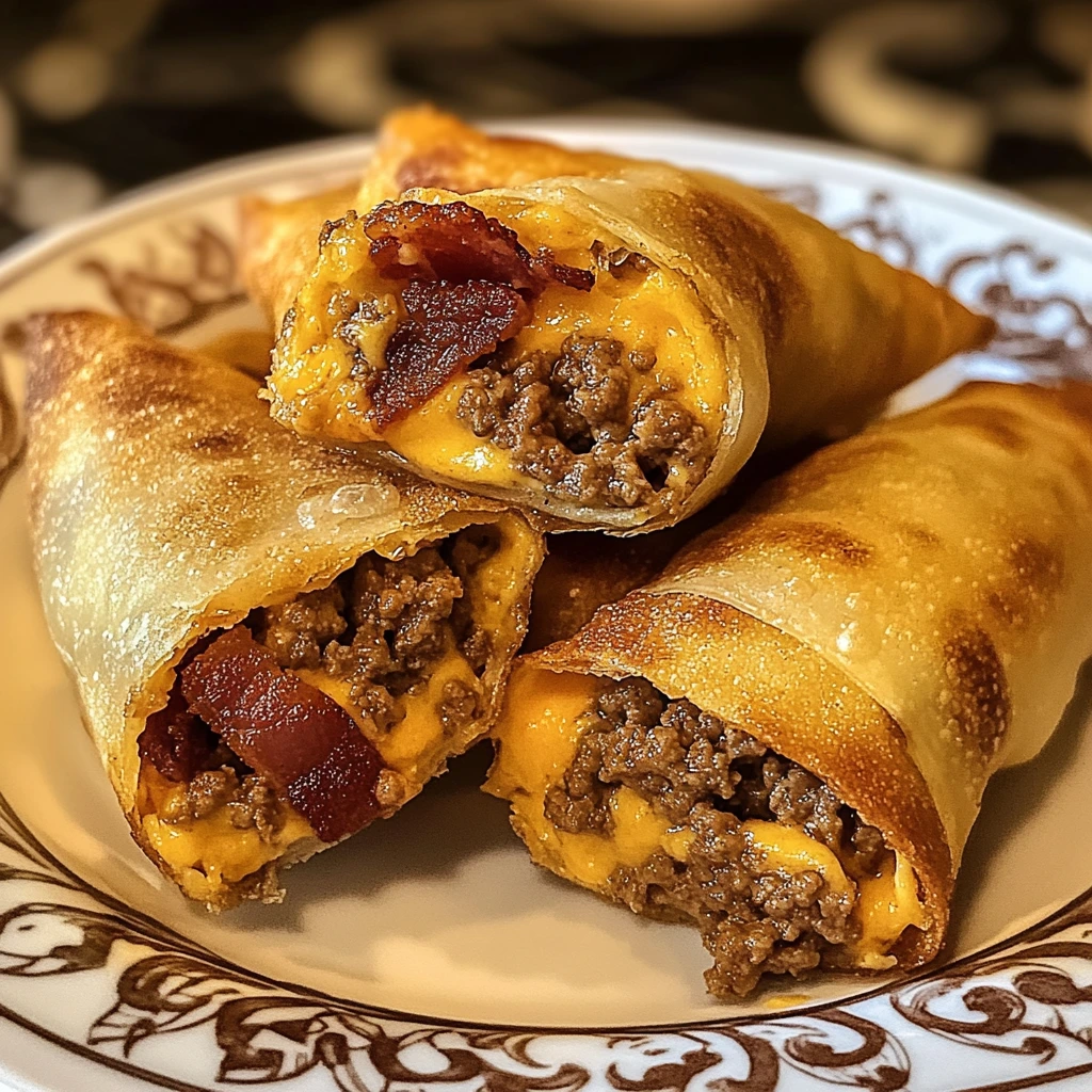 Loaded Bacon Cheeseburger Egg Roll Bombs 30 Minutes Easy Delicious