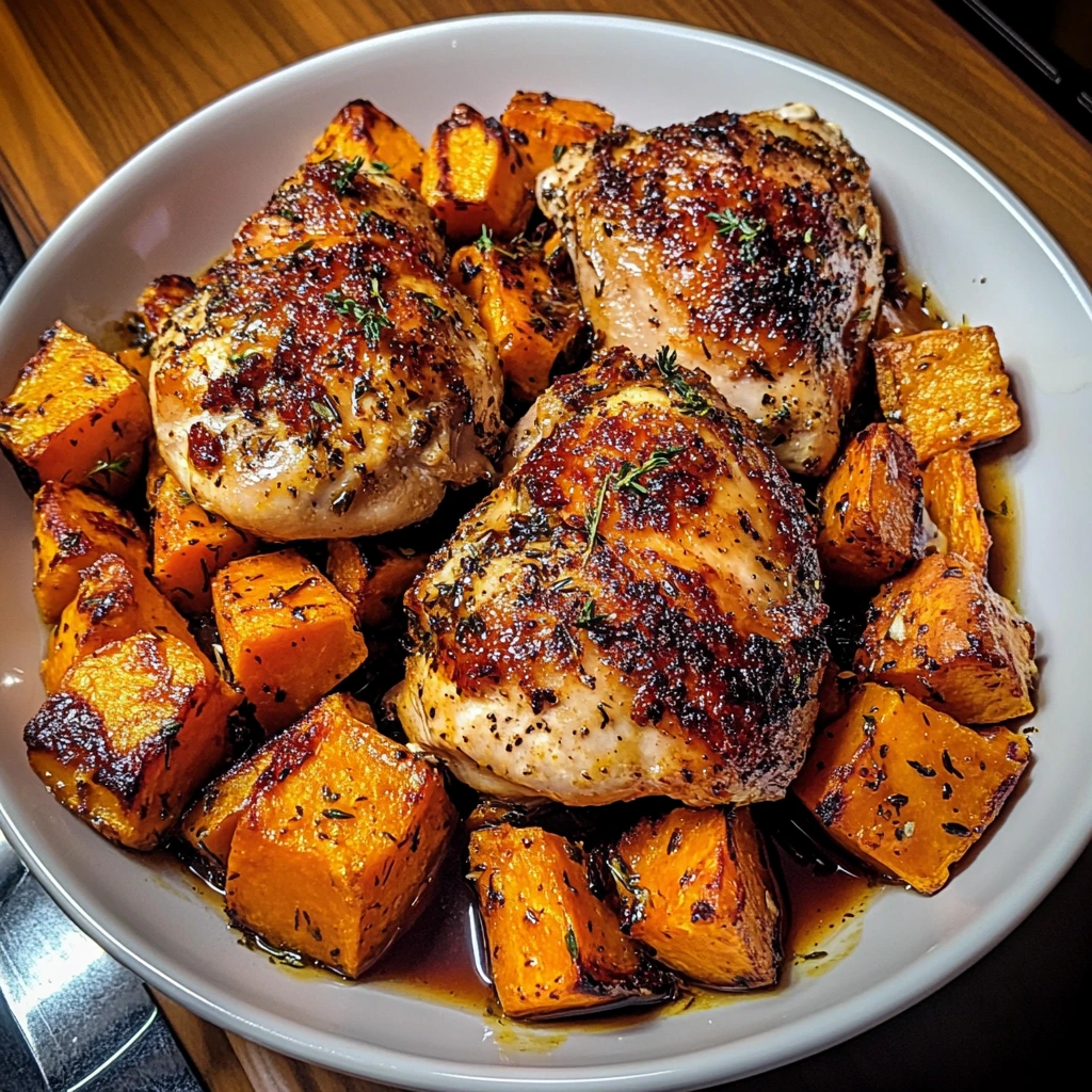 Maple-Glazed Chicken with Sweet Potatoes: 30 Minutes Easy Delicious