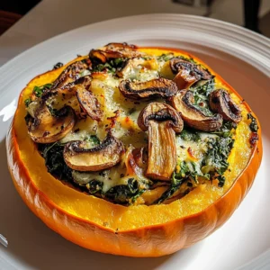 Mushroom and Spinach Stuffed Pumpkin 5 Steps Ultimate Delicious