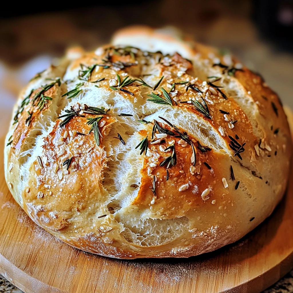 Roasted Garlic Rosemary Artisan Bread 4 Servings Easy Delicious
