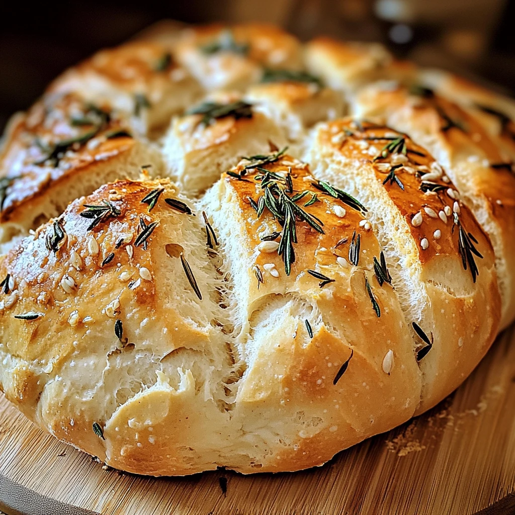 Roasted Garlic Rosemary Artisan Bread 4 Servings Easy Delicious