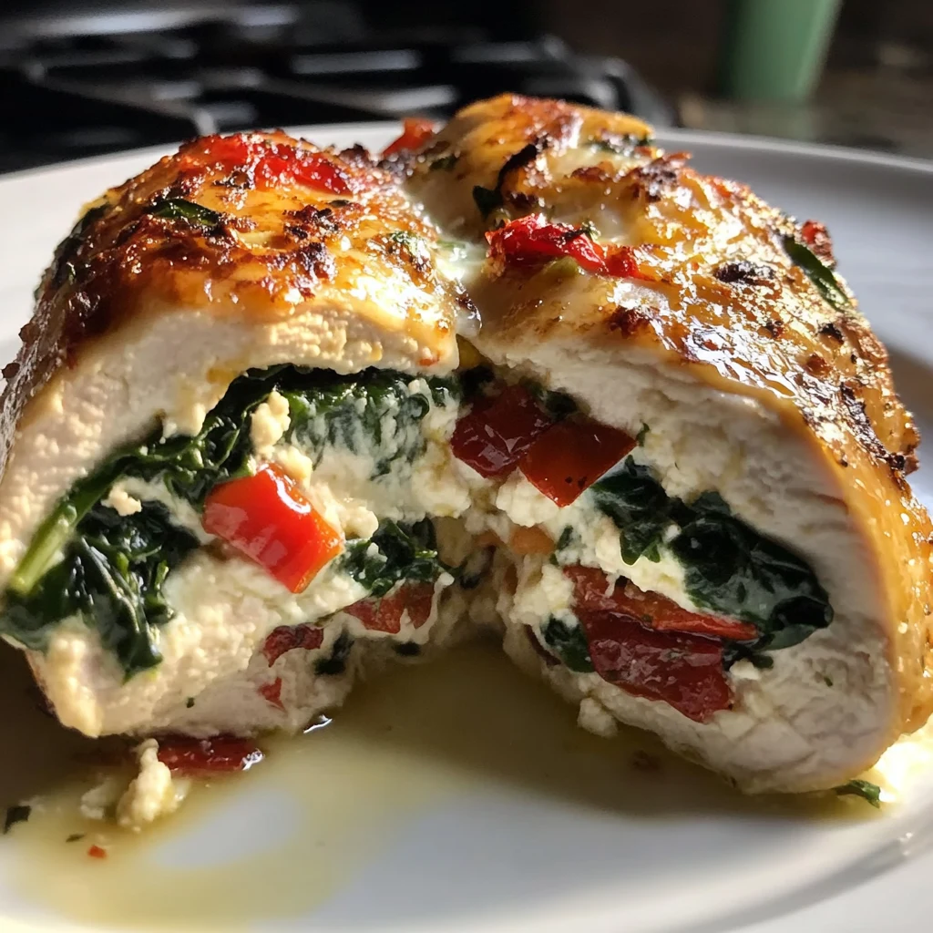 Roasted Red Pepper Spinach Mozzarella Stuffed Chicken 30 Minutes Ultimate Delicious