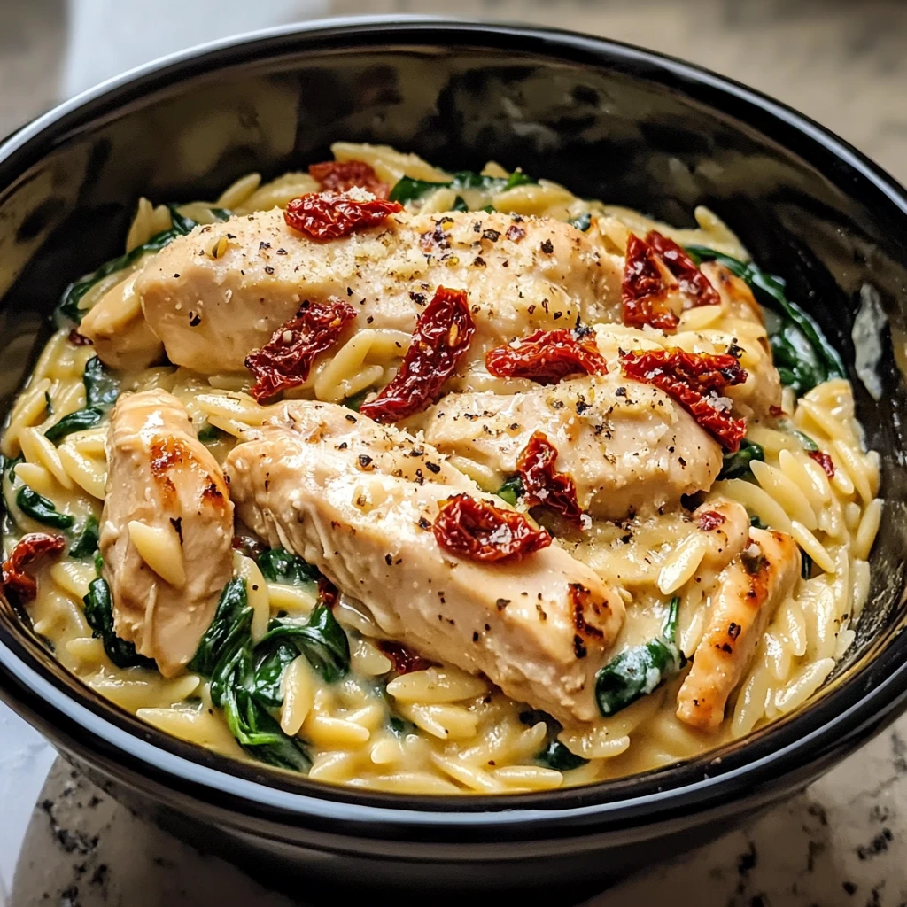Slow Cooker Creamy Tuscan Chicken Orzo 5 Steps Perfect Delicious