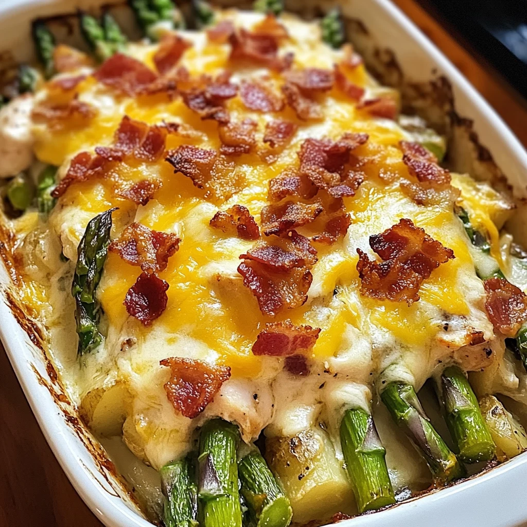 Asparagus & Bacon Chicken Potato Casserole 30 Minutes Easy Delicious