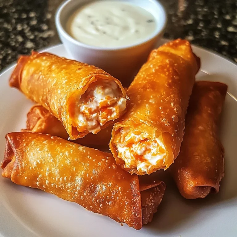 Buffalo Chicken Dip Egg Rolls 4 Servings Easy Delicious