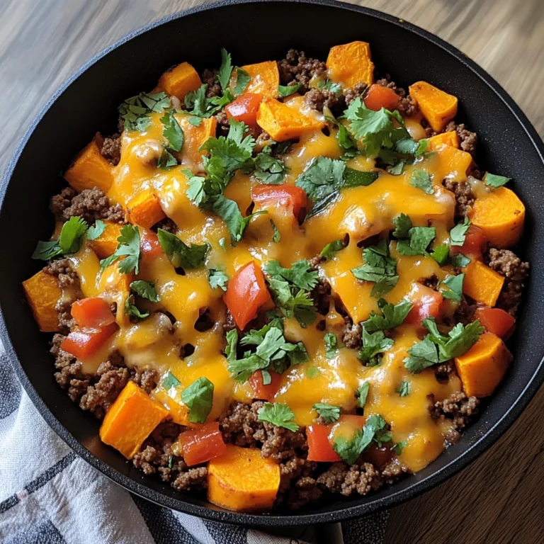 Cheesy Tex-Mex Ground Beef & Sweet Potato Skillet 30 Minutes Ultimate Delicious