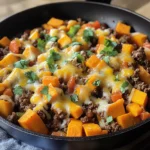 Cheesy Tex-Mex Ground Beef & Sweet Potato Skillet 30 Minutes Ultimate Delicious