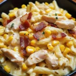 Creamy Chicken and Corn Pasta with Bacon: 30 Minutes Easy Delicious