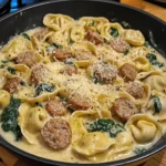 Creamy Garlic Parmesan Sausage Tortellini 30 Minutes Easy Delicious