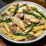 Creamy Mushroom and Asparagus Chicken Penne 30 Minutes Ultimate Delicious