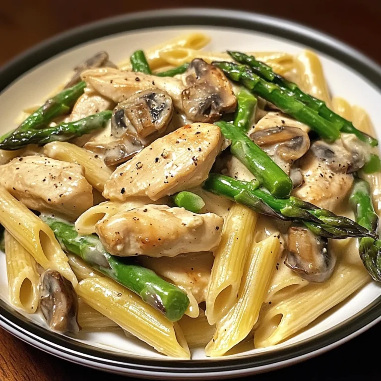 Creamy Mushroom and Asparagus Chicken Penne 30 Minutes Ultimate Delicious