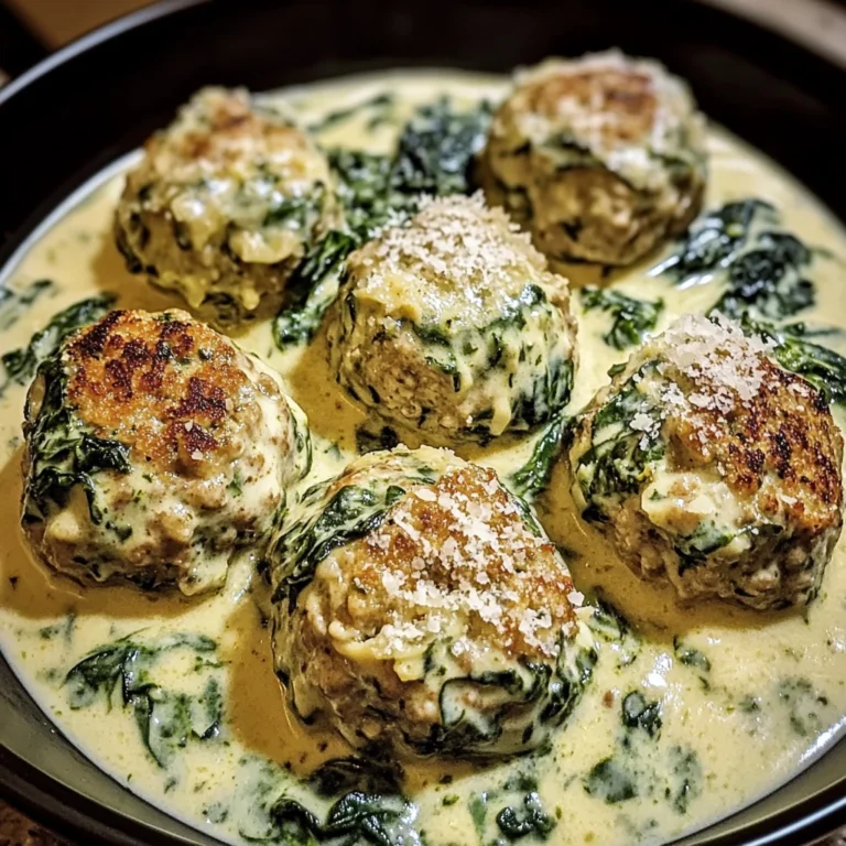 Creamy Spinach Turkey Meatballs 4 Servings Perfect Delicious