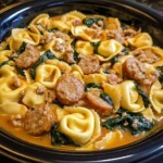 Crockpot Cheese Tortellini and Sausage 4 Ingredients Awesome Delicious