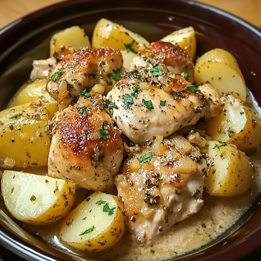Garlic Parmesan Crockpot Chicken and Potatoes 4 Servings Easy Delicious
