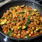 Ground Turkey Zucchini Chickpea Skillet 30 Minutes Easy Delicious