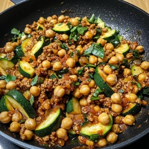 Ground Turkey Zucchini Chickpea Skillet 30 Minutes Easy Delicious