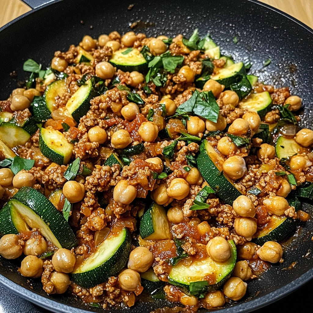 Ground Turkey Zucchini Chickpea Skillet 30 Minutes Easy Delicious