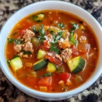 Healthy Zucchini Tomato Italian Sausage Soup 30 Minutes Easy Delicious