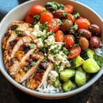Mediterranean Chicken Rice Bowl 4 Servings Easy Delicious