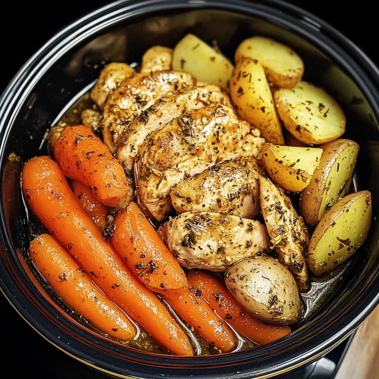 Slow Cooker Garlic Butter Chicken and Veggies 4 Servings Easy Delicious