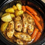 Slow Cooker Garlic Butter Chicken and Veggies 4 Servings Easy Delicious