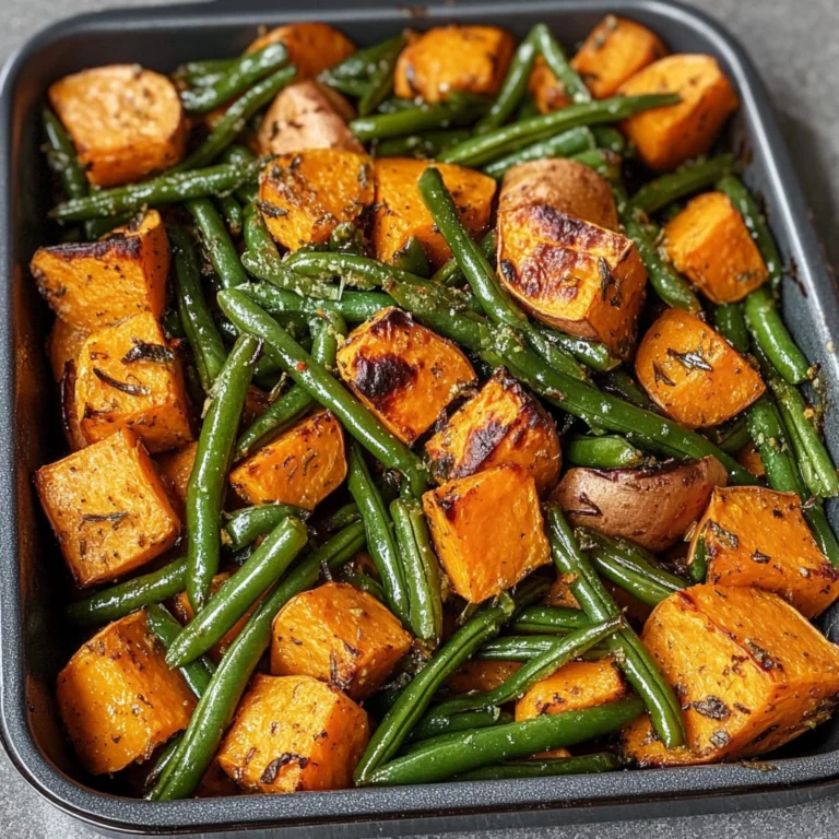 Sweet Potato Green Bean Tray Bake 30 Minutes Easy Delicious
