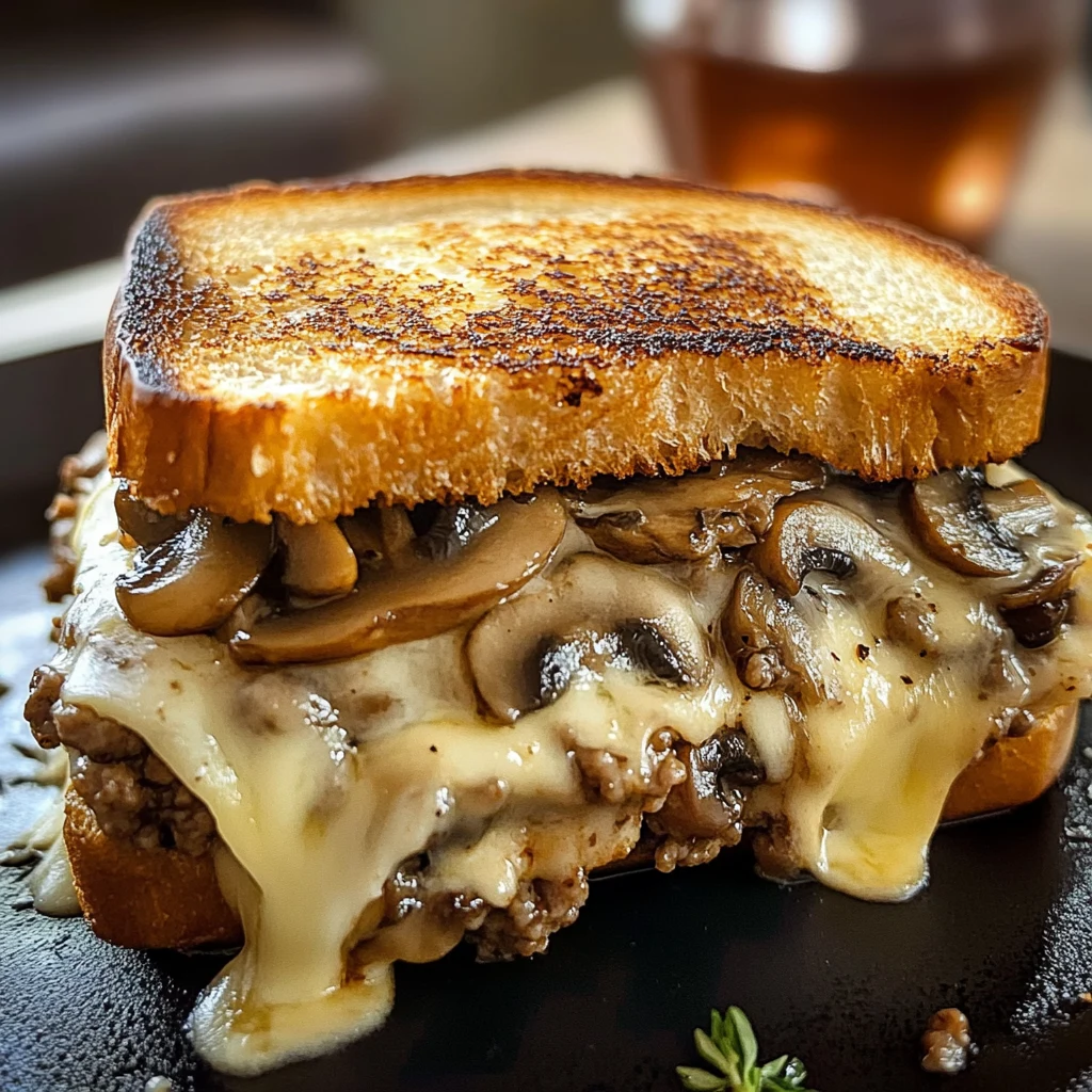 Swiss Mushroom Melt Sandwich 4 Ingredients Easy Delicious