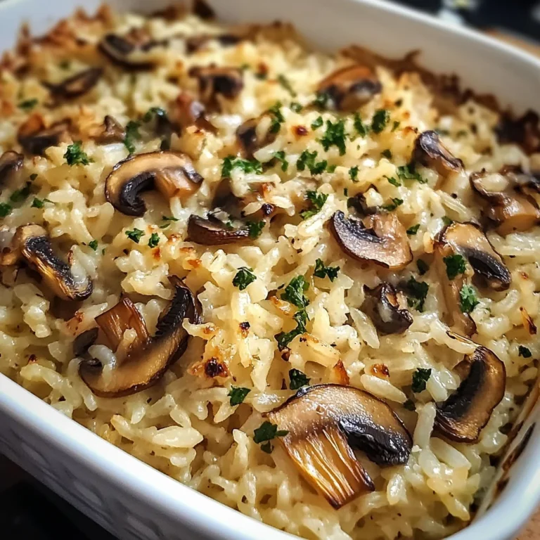 Vegetarian Garlic Mushroom Rice Bake 30 Minutes Awesome Delicious