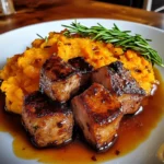 Apple Cider Pork with Mashed Sweet Potatoes - 4 Servings Easy Delicious