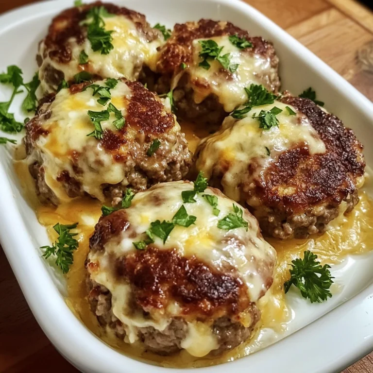Cheesy Baked Meat Patties 4 Servings Ultimate Delicious