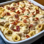 Chicken Bacon Alfredo Tortellini Bake 30 Minutes Easy Delicious