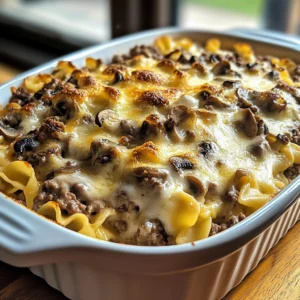 Creamy Mushroom Swiss Burger Casserole 30 Minutes Ultimate Delicious
